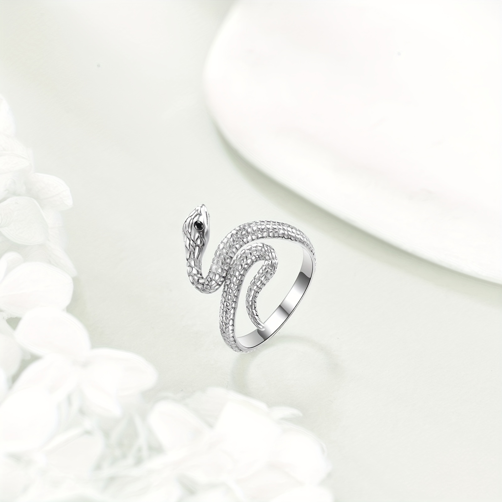 Women's 925 Sterling Silver Snake Ring — Elegant Statement Piece